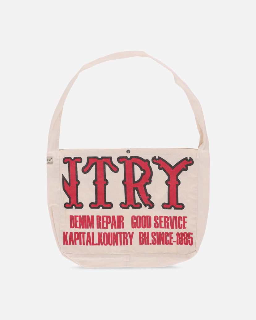 Tote bag KAPITAL Cotton Twill Kountry Factory Book Bag Béžová | EK-1230XB ECRU