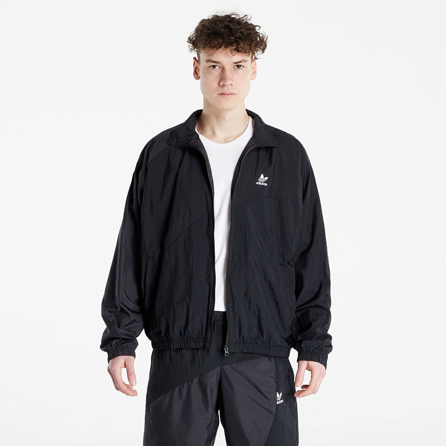 Bomber bunda adidas Originals Block Fabric Woven Track Top Čierna | HE2952, 0