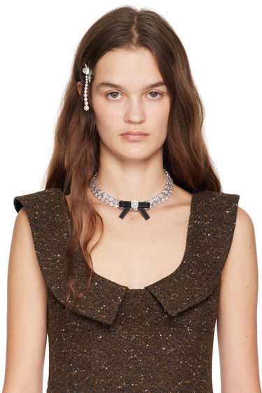 Náhrdelník SHUSHU/TONG SHUSHU/TONG YVMIN Edition Rubber Bow Gemstone Choker Metalická | 21375BLK00NN, 3