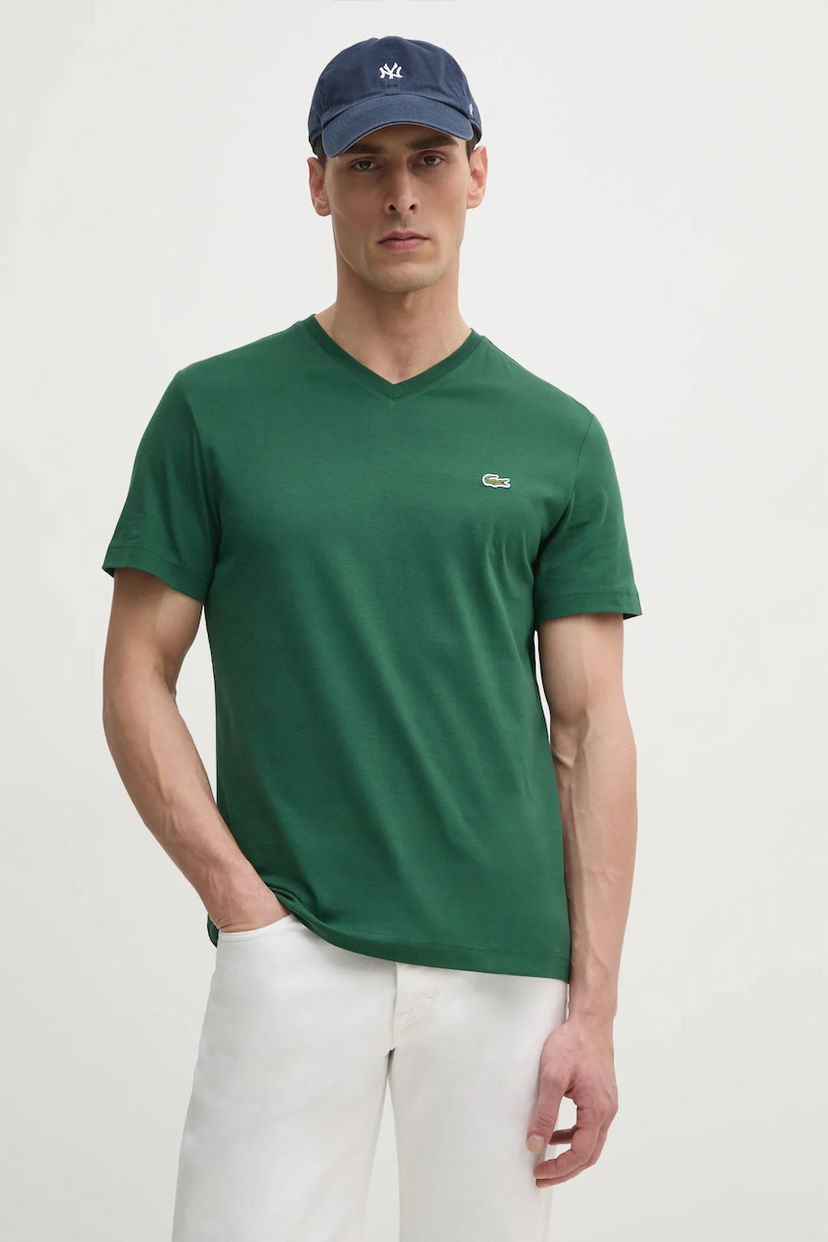 Tričko Lacoste Lacoste V-Neck T-Shirt Zelené | TH5077