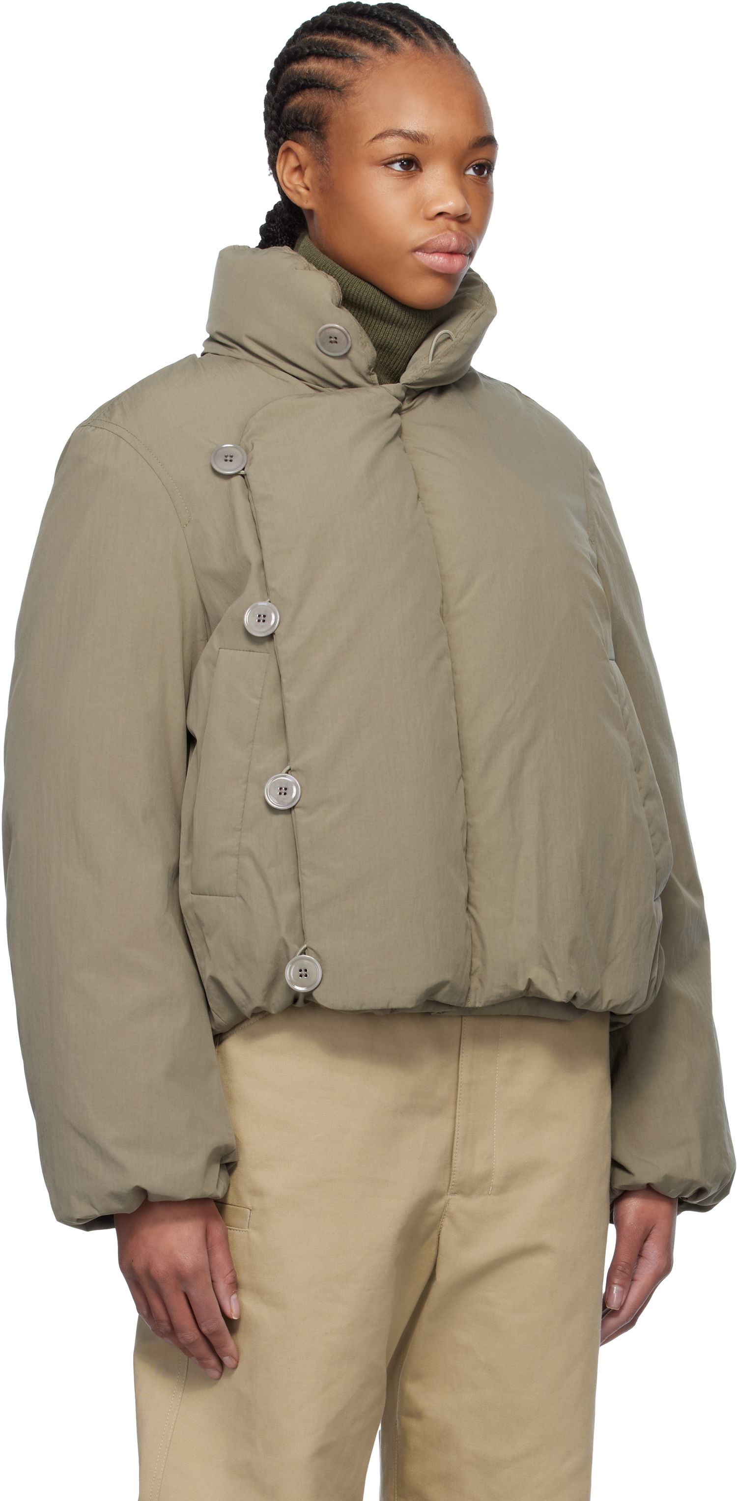 Prešívaná bunda LEMAIRE Lemaire Short Puffer Jacket Zelené | OW1084 LF1156, 1