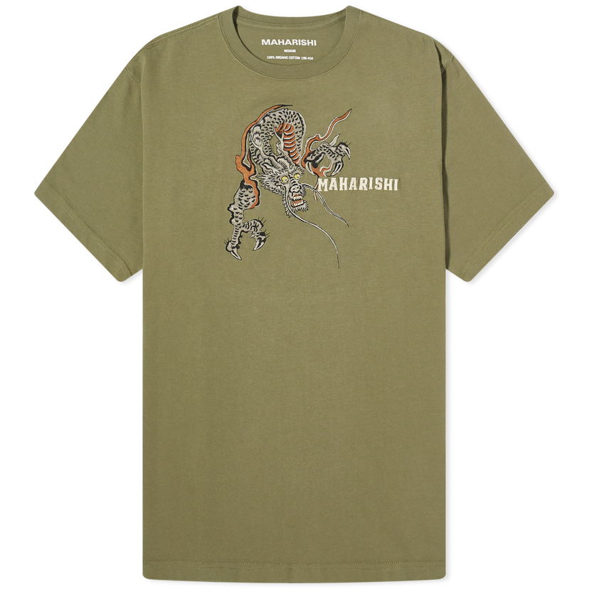 Tričko Maharishi Embroided Sue-Rye Dragon T-Shirt Zelené | 4541-OLV