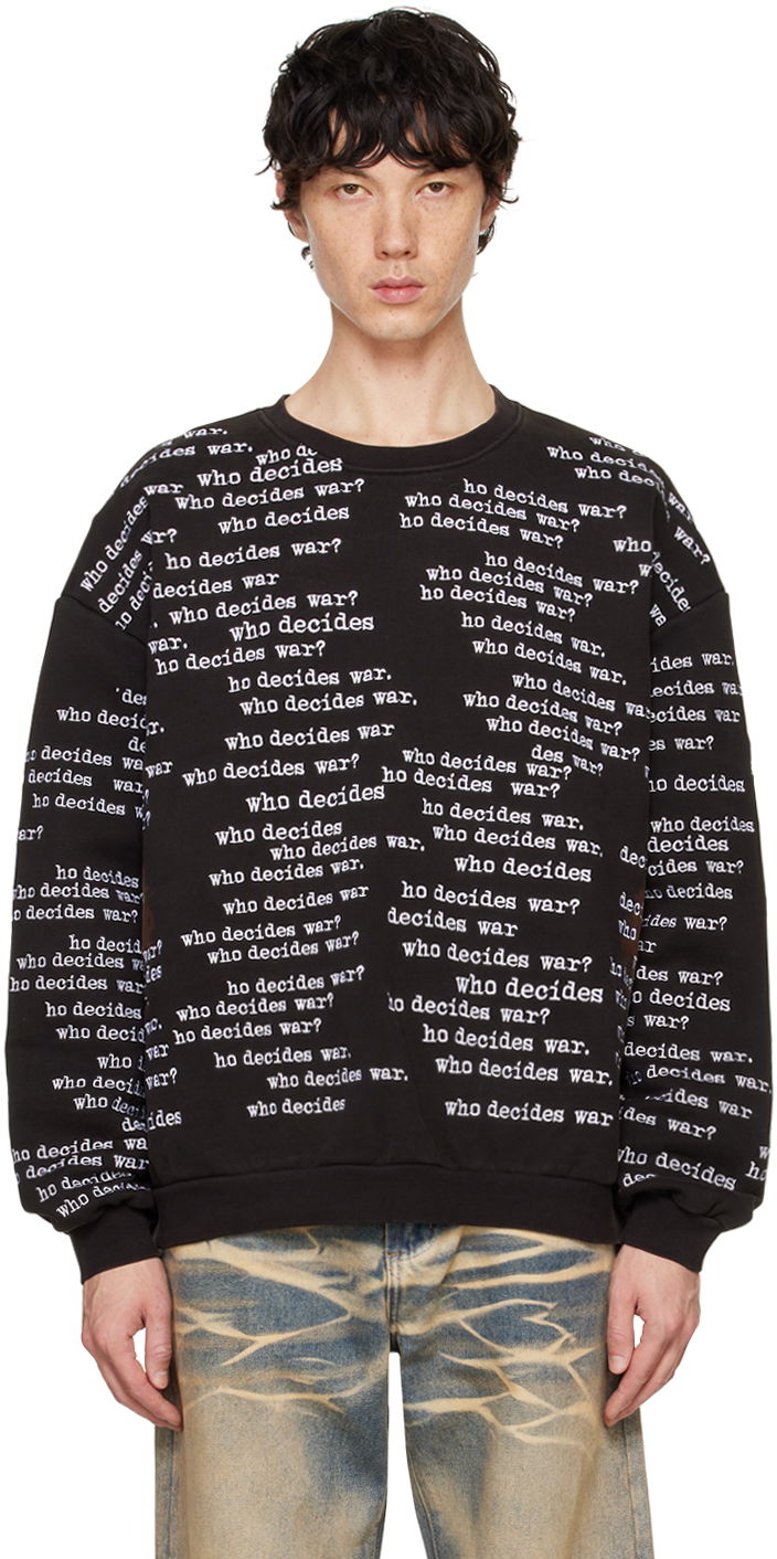 Mikina Who Decides War WDW Scripture Sweatshirt Čierna | 1110370002FW24, 0