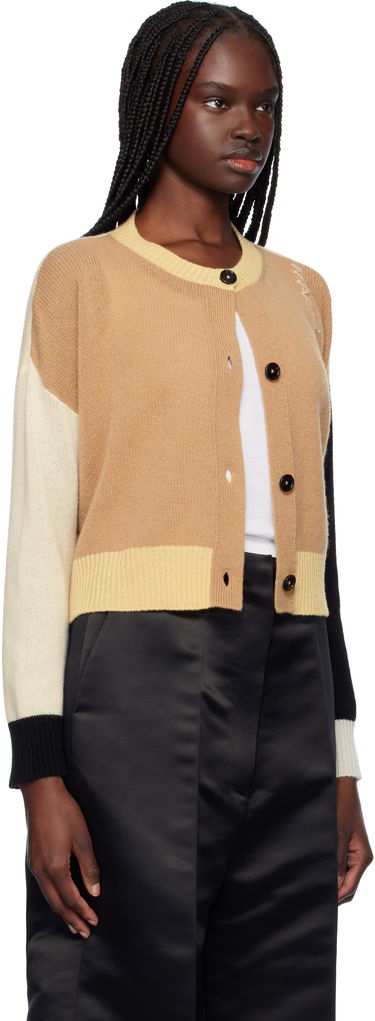 Sveter Marni Marni Crewneck Color-Block Cashmere Cardigan Béžová | CDMD0393Q0 UFX385, 1
