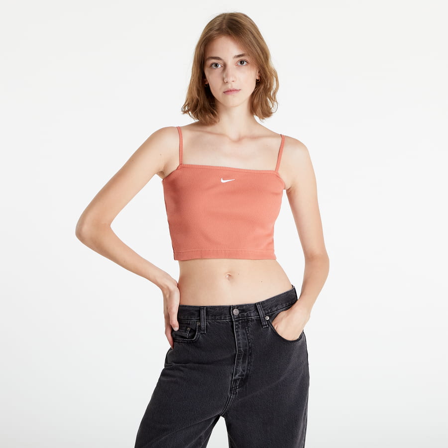 Tričko Nike Sportswear Essential Ribbed Crop Top Oranžová | DM6737-827, 0