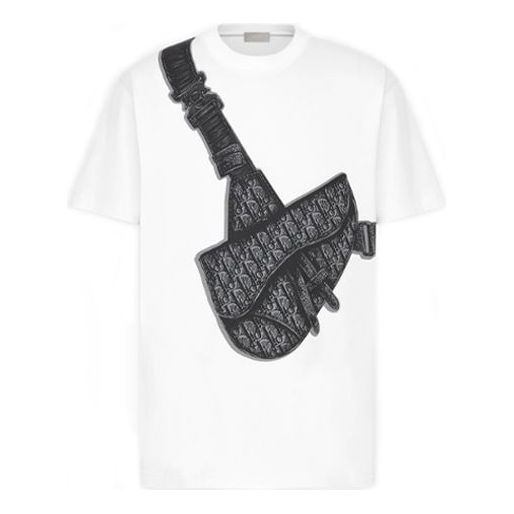Tričko Dior Compact Saddle Bag Print T-Shirt Biela | 943J605N0554-C088