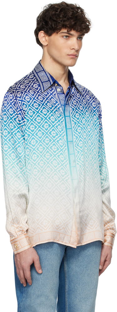 Košeľa Casablanca Classic Collar Long Sleeve Shirt With Print Modrá | U-MPS25-SH-021-01, 1
