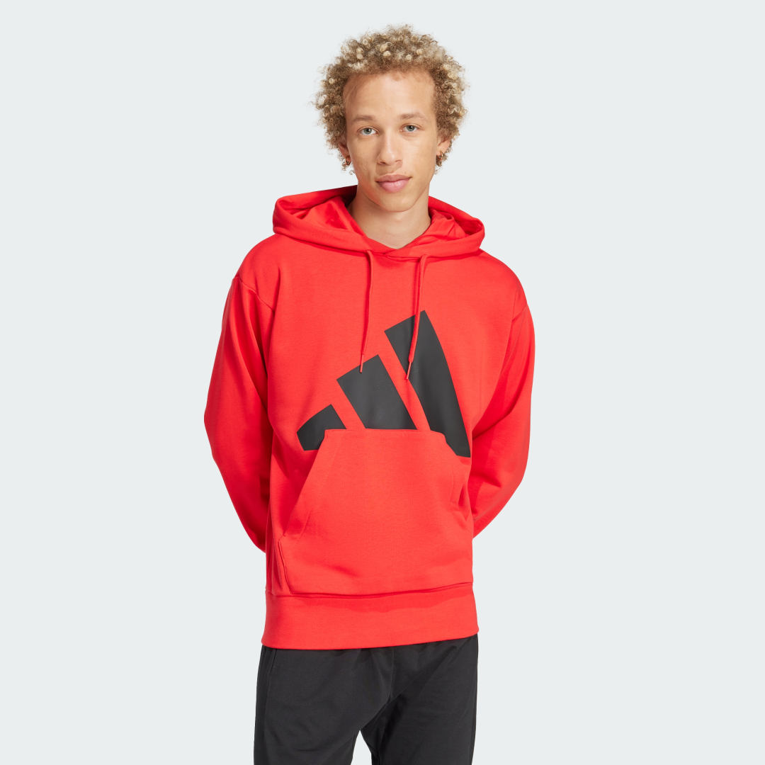 Mikina adidas Performance Essentials Big Logo French Terry Hoodie Červená | JE8894, 0