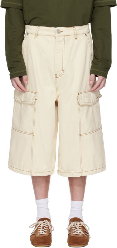 Šortky AMI AMI Paris Cotton Wide Fit Cargo Bermuda Shorts Béžová | HSO406.DE0039, 0