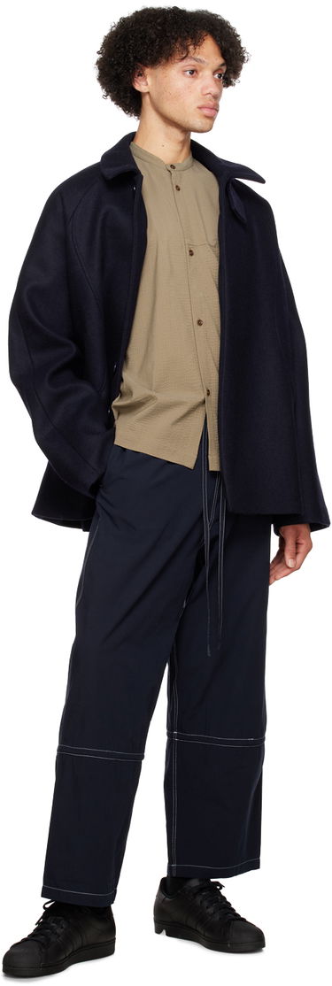 Košeľa sage NATION SAGE NATION Band Collar Shirt Zelené | S036 POCKET PARKA SHIRT, 3