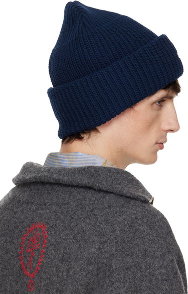 Kulicha Vivienne Westwood Vivienne Westwood Ribbed Knit Orb Logo Beanie Navy | 8102000A-K0065-, 2