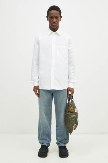Košeľa JW Anderson JW Anderson Classic Fit Logo Pocket Shirt, Relaxed, Classic Collar Biela | SH0328.PG1140.001, 3