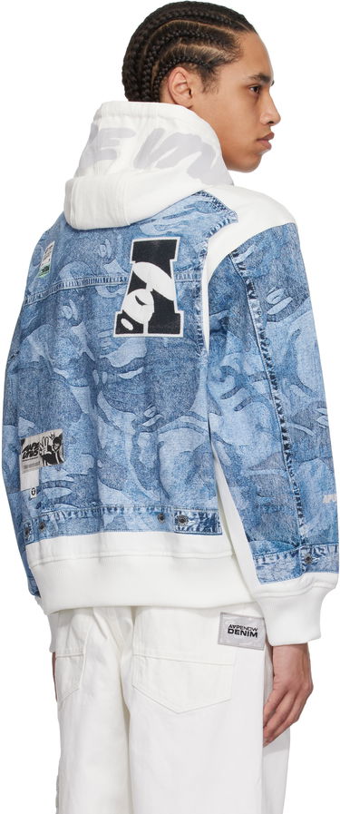 Mikina AAPE by A Bathing Ape AAPE by A Bathing Ape 'AAPE' Main Lightweight Denim Hoodie Jacket Modrá | AAPLJM7710XXNIVX, 2