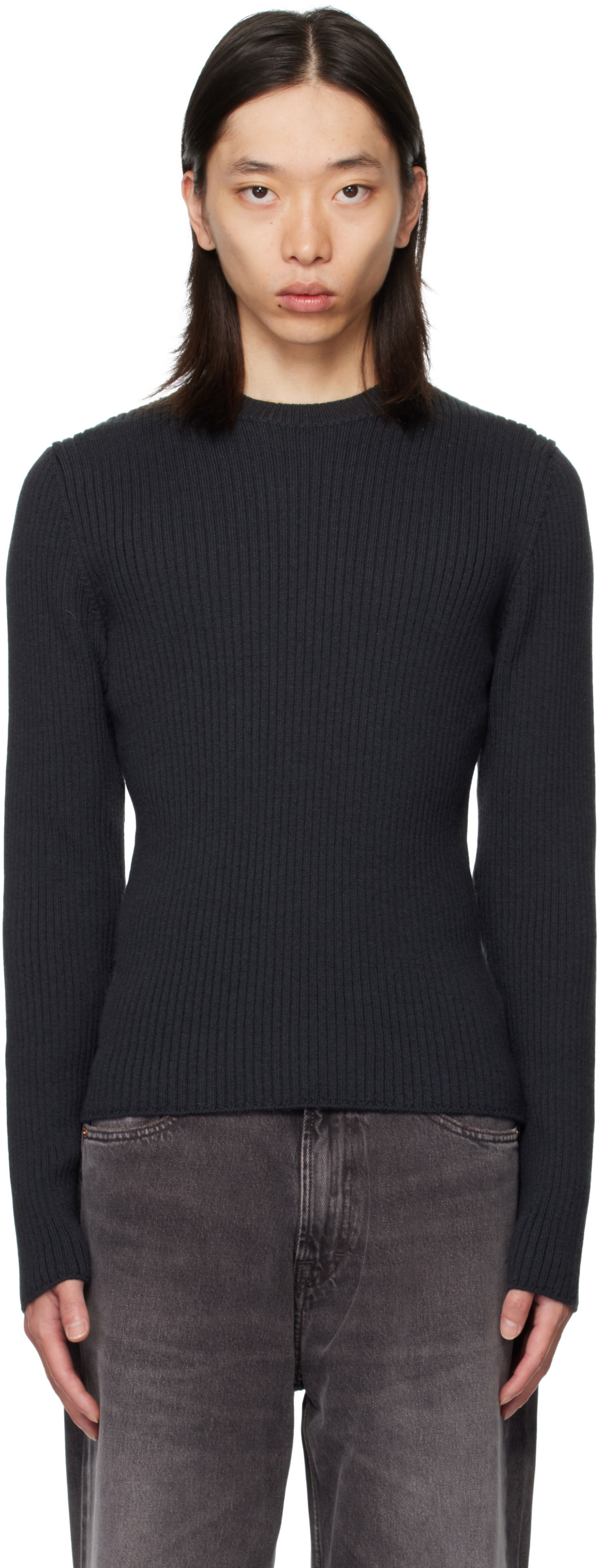 Sveter OUR LEGACY OUR LEGACY Compact Round Neck Sweater Navy | M4253CO, 0