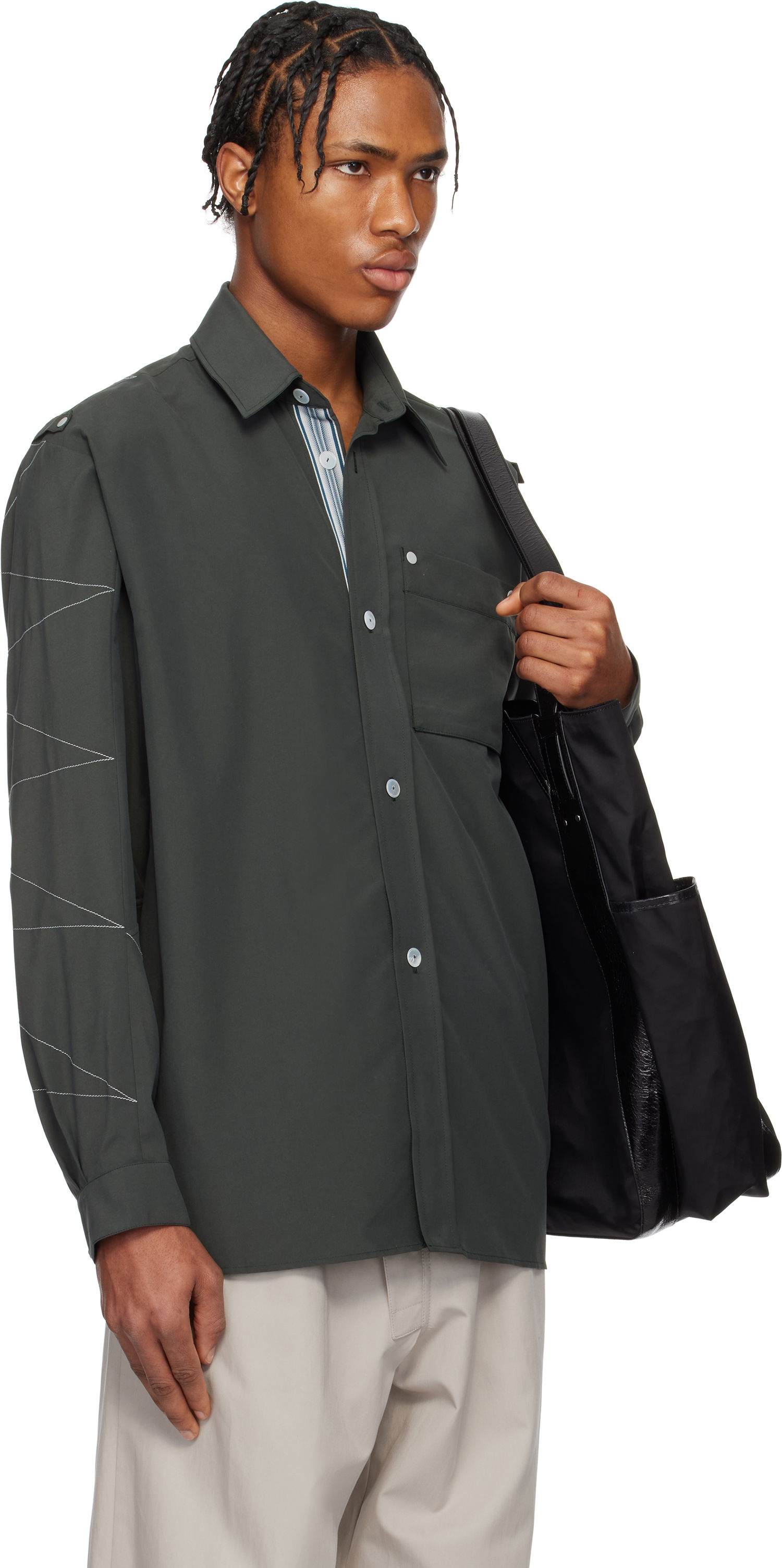 Košeľa KIKO KOSTADINOV Kiko Kostadinov Solva Overshirt Zelené | KKSS25SH04-69, 1