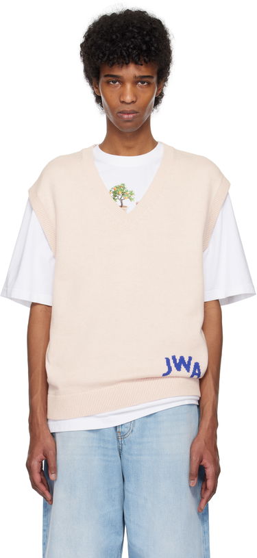 Vesta JW Anderson JW Anderson 'JWA' V-Neck Knit Vest Ružová | KW1349-YN0398, 0