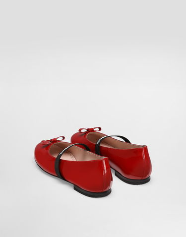 Doplnky Dolce & Gabbana Dolce & Gabbana Patent Leather Ballet Flats with Elastic and Bow Červená | D11294A483187124, 2