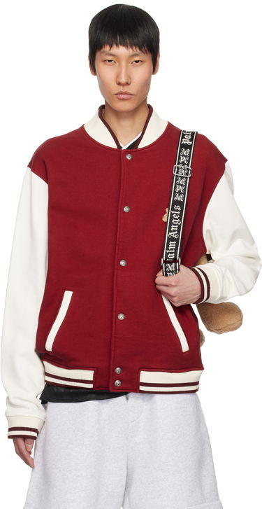 Bomber bunda Palm Angels Palm Angels 'Bear in Mind' Varsity Bomber Jacket Červená | PMEK011S25FAB0012503, 0