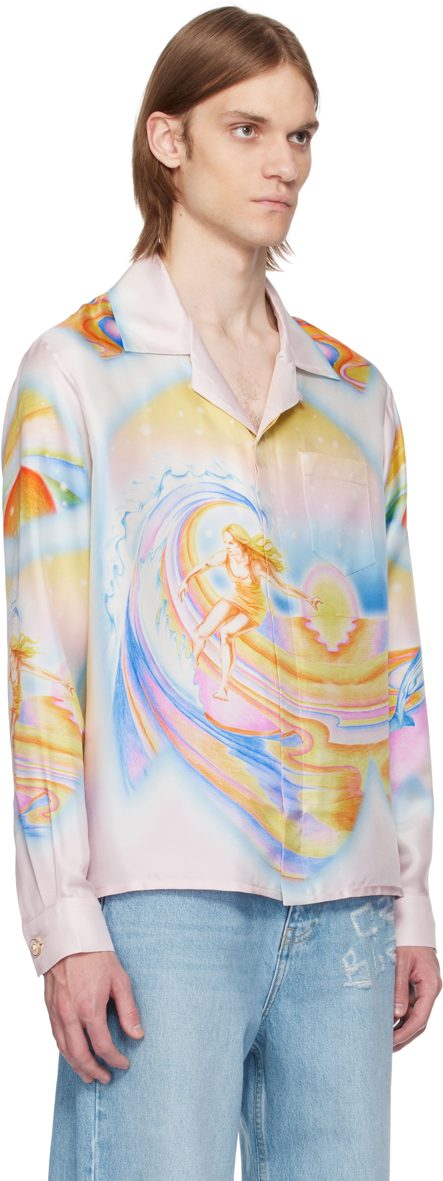 Košeľa Casablanca Casablanca Psychedelic Nirvana Silk Shirt Rôznofarebný | U-MS25-SH-006-05, 1