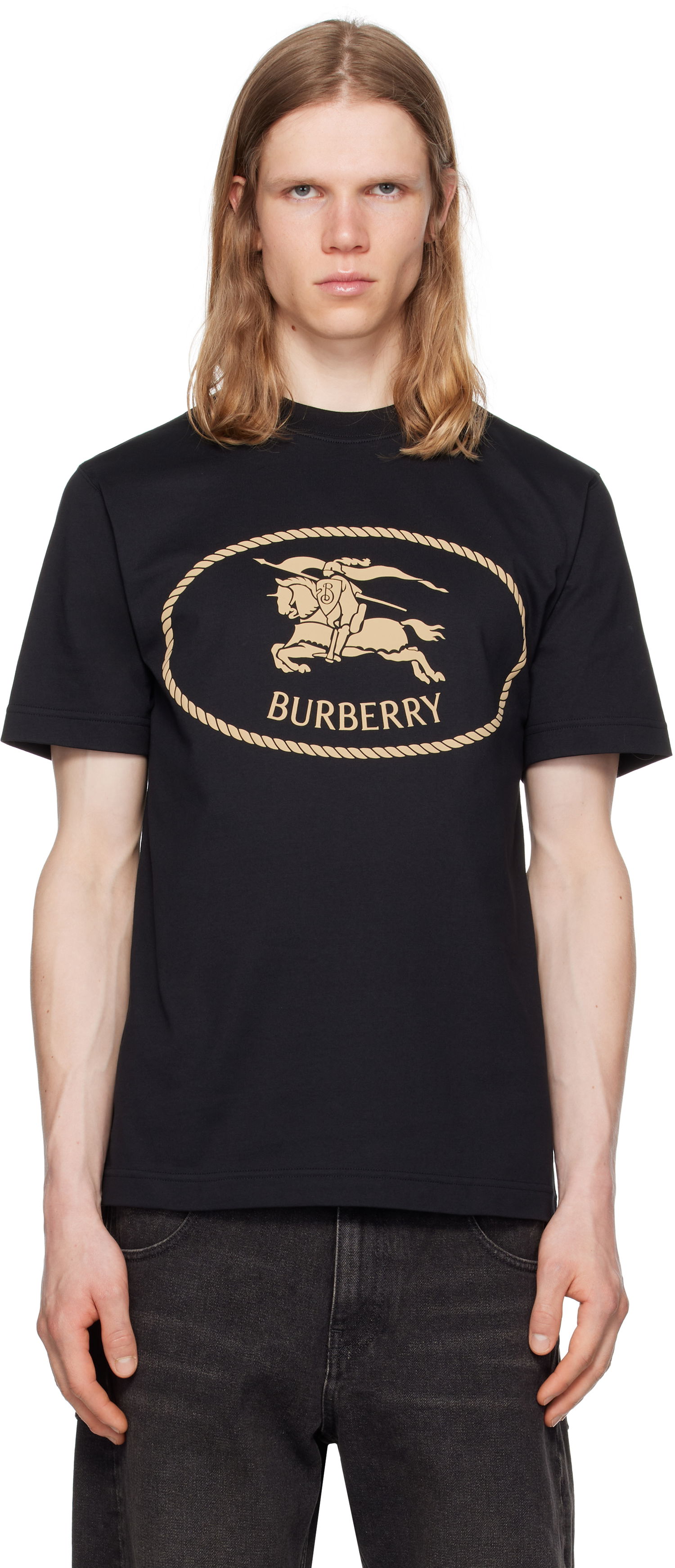 Tričko Burberry Burberry Knight Stamp T-Shirt Čierna | 8110953, 0
