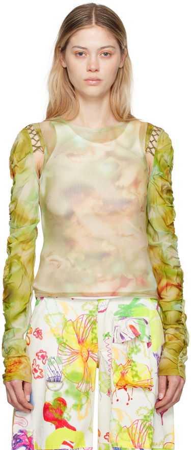 Tielko Collina Strada Collina Strada Cardio Delilah Sheer Long Sleeve Blouse Zelené | XX3288, 0
