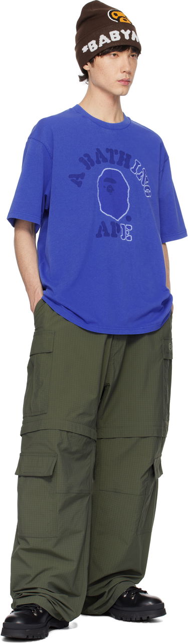 Tričko BAPE Garment Dye College Relaxed Fit T-Shirt Modrá | 001CSK801314M, 3