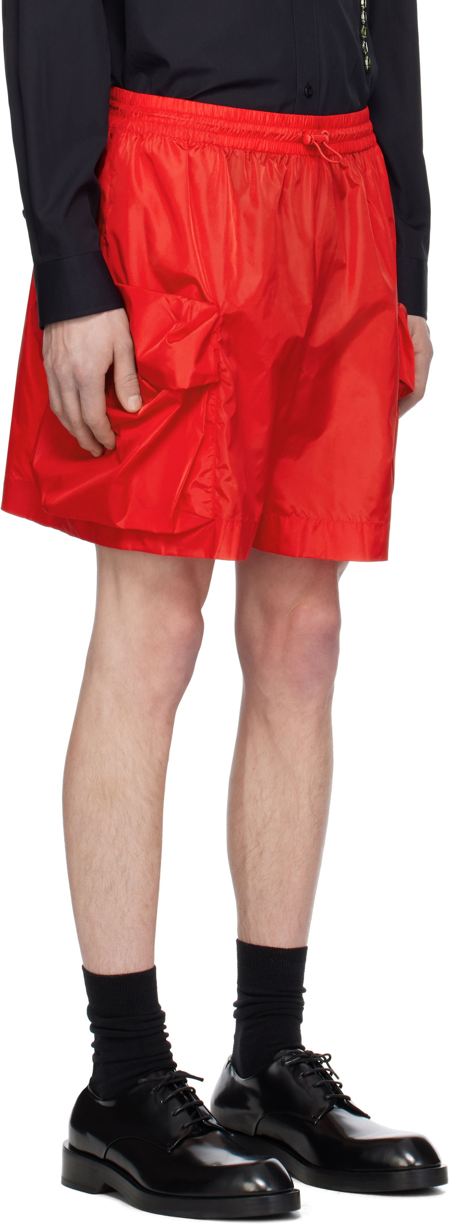Šortky Simone Rocha Simone Rocha Cargo Flap Pocket Drawstring Shorts Červená | 4135 1067, 1