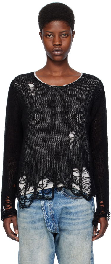 Sveter R13 R13 Layered Distressed Knit Sweater Čierna | R13WY206-Y122B, 0