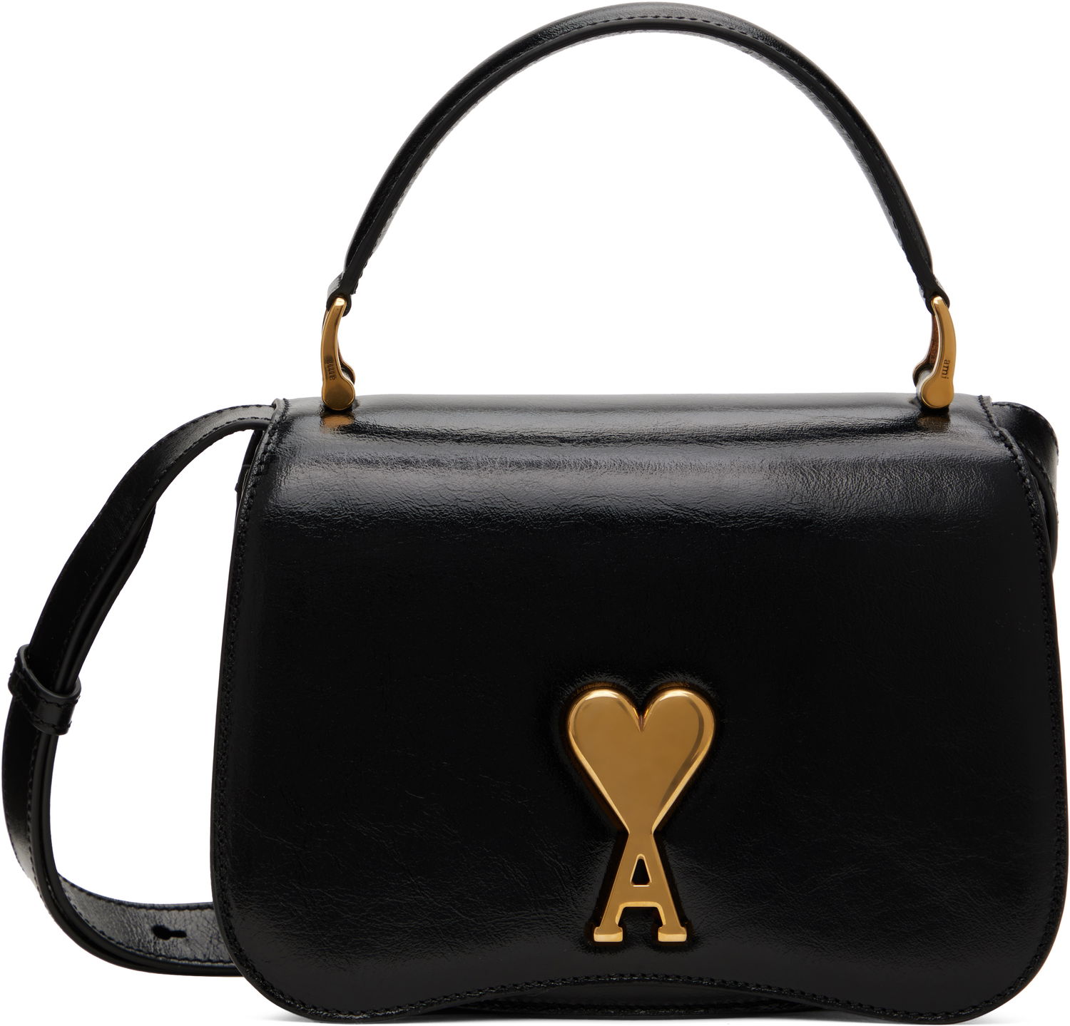 Kabelka AMI AMI Paris Leather Top Handle Bag Čierna | ULL007.AL0051, 0