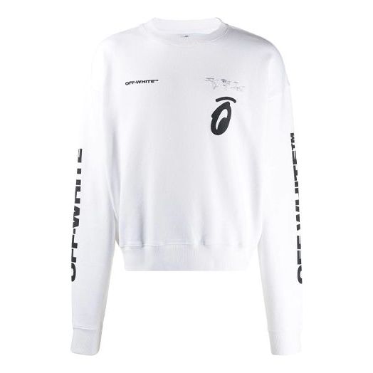 Mikina Off-White Arrow Pattern Pullover Biela | OMBA035E19D250100110