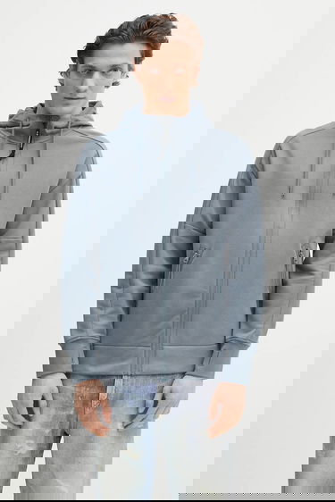 Mikina C.P. Company Smooth Full-Zip Hoodie with Hood Drawstrings and Zip Pockets Modrá | 18CMSS028A005086W, 0