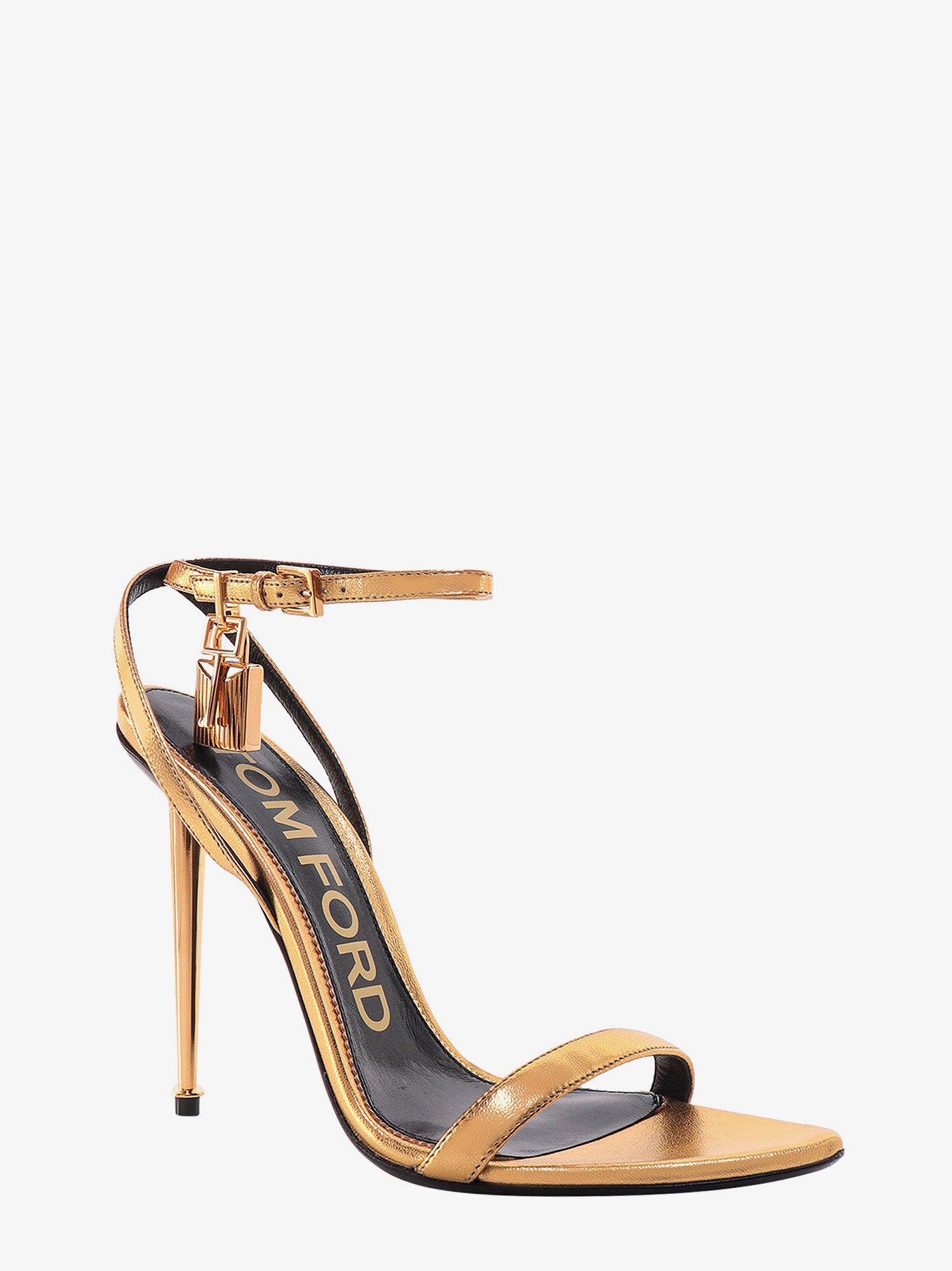 Metallic Leather Padlock Sandals