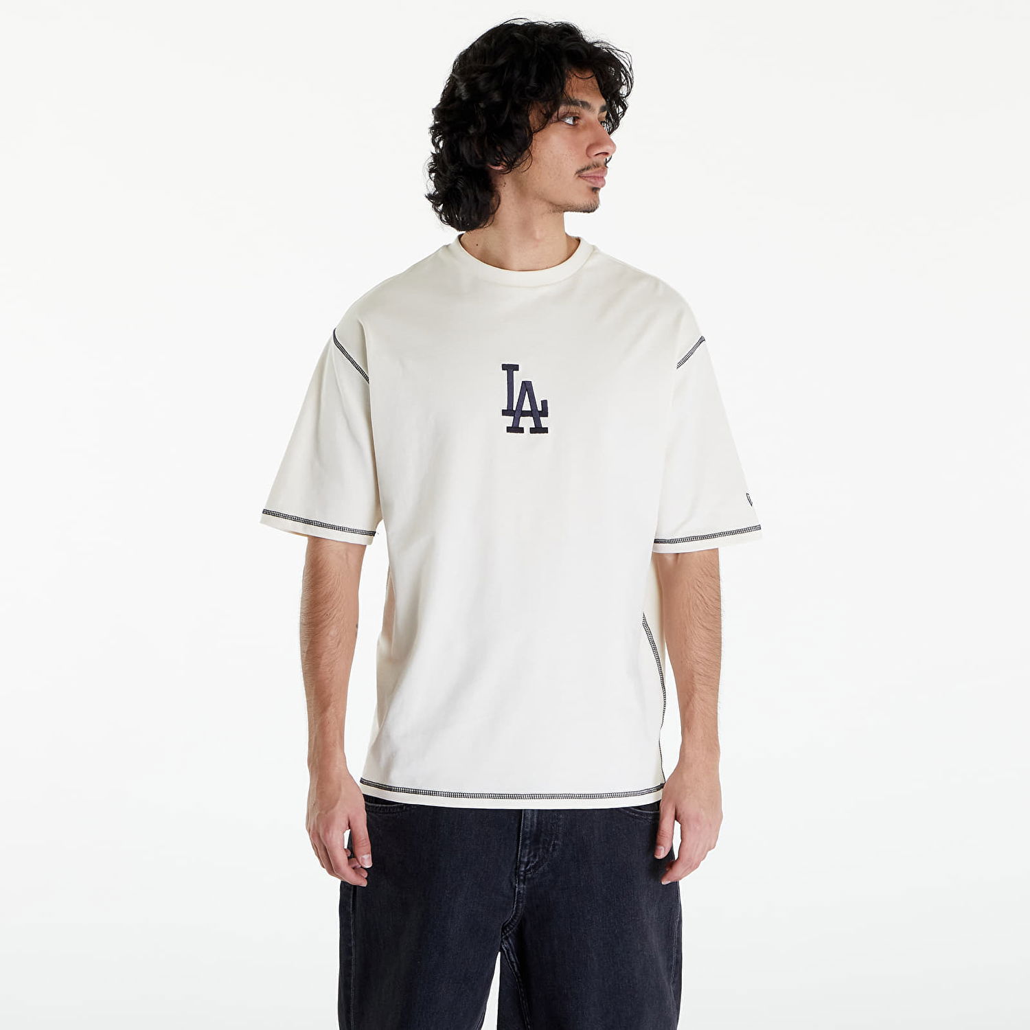 Tričko New Era LA Dodgers MLB World Series Oversized T-Shirt UNISEX Off White/ Navy Biela | 60435464, 0
