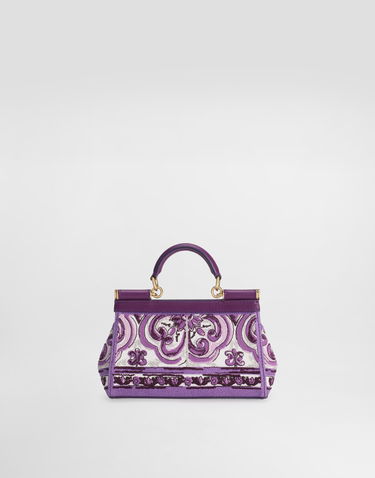 Kabelka Dolce & Gabbana Dolce & Gabbana Sicily Handbag With Majolica Embroidery Fialová | BB7116BW050I03TN, 3