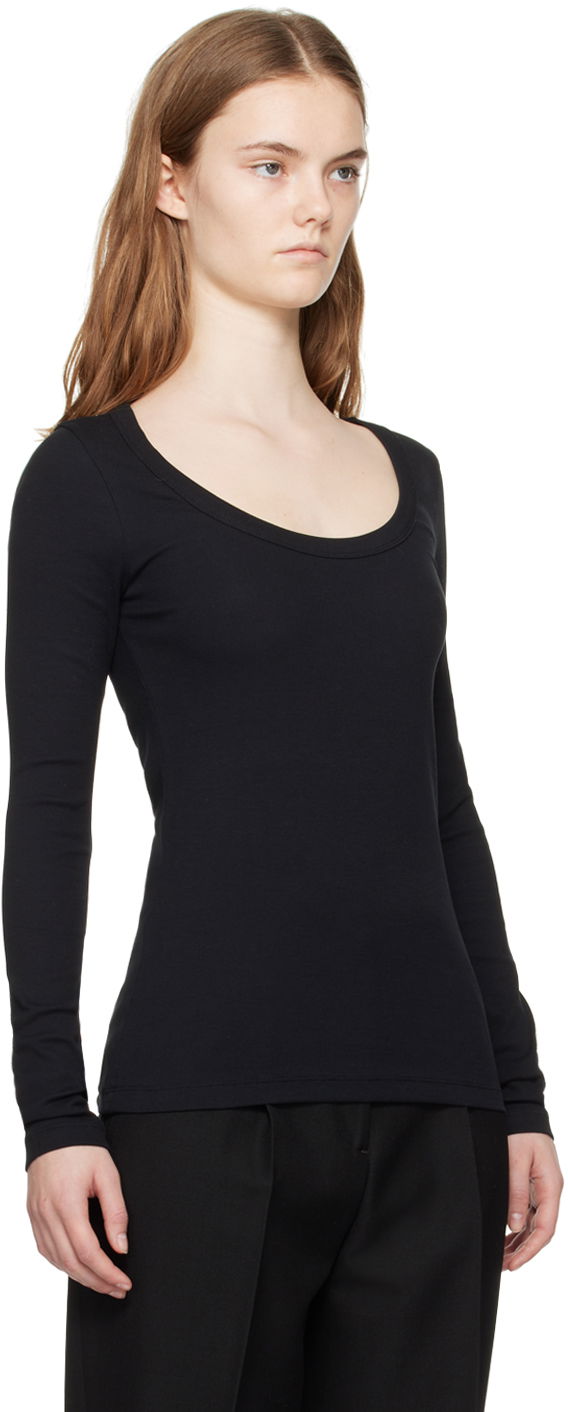 Košeľa TOTEME TOTEME Women's Classic Long Sleeve T-Shirt Čierna | 241-WRT1060-FB0094, 1