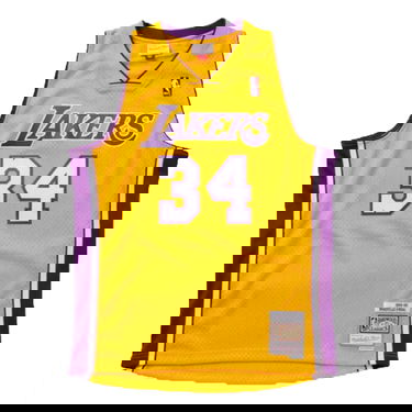 Dres Mitchell & Ness Los Angeles Lakers Shaquille O'neal Swingman Jersey Žltá | SMJYGS18179-LALLTGD99SON, 0