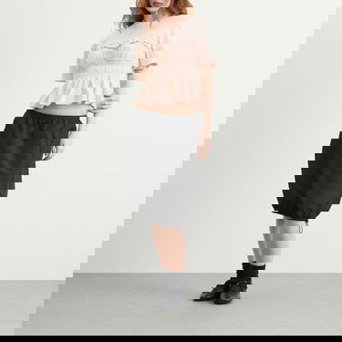 Tričko Cecilie Bahnsen Vilde Ruffled Smocked Peplum T-Shirt Ružová | 425RTW19001, 4