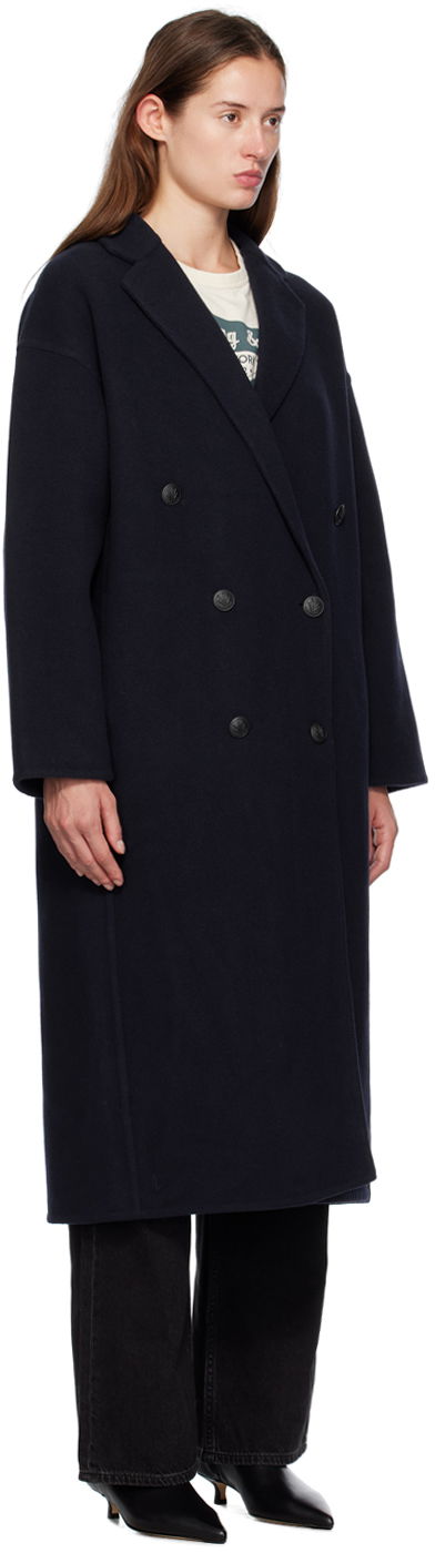 Kabáty rag & bone Thea Double-Breasted Long Coat Navy | WAW24F2026VR26, 1