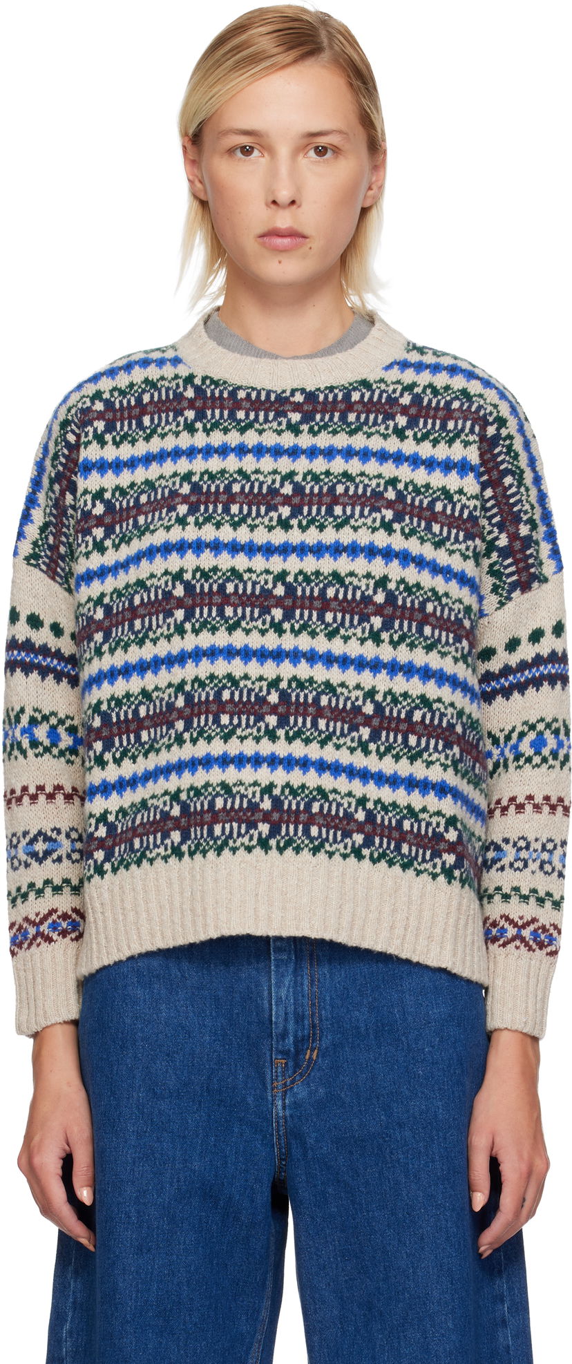 Sveter Max Mara Weekend Max Mara Rivetto Fair Isle Crewneck Sweater Rôznofarebný | 2525366252600