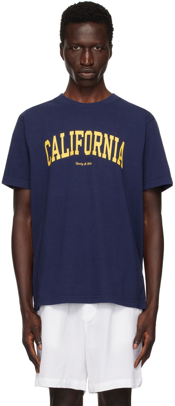 Tričko Sporty & Rich Navy 'California' T-Shirt Navy | TO042S406CN