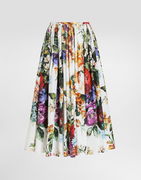 Dolce & Gabbana Flower-Bouquet Print Midi Skirt