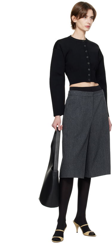 Sveter WARDROBE.NYC WARDROBE.NYC Matte Cropped Cardigan Čierna | W1096F24MV, 3