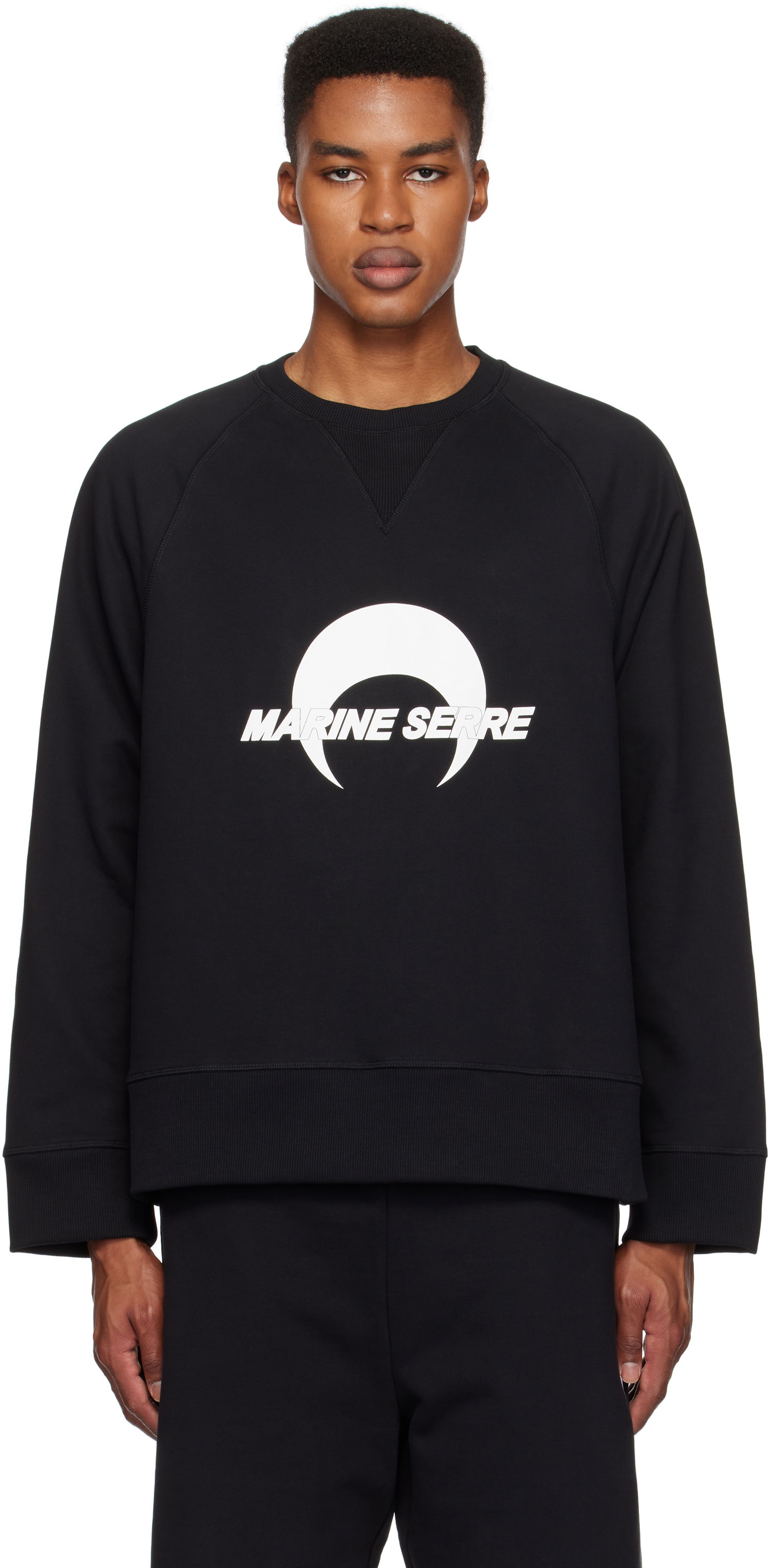 Mikina Marine Serre Logo Fleece Sweatshirt Čierna | UST019A CJER0013, 0