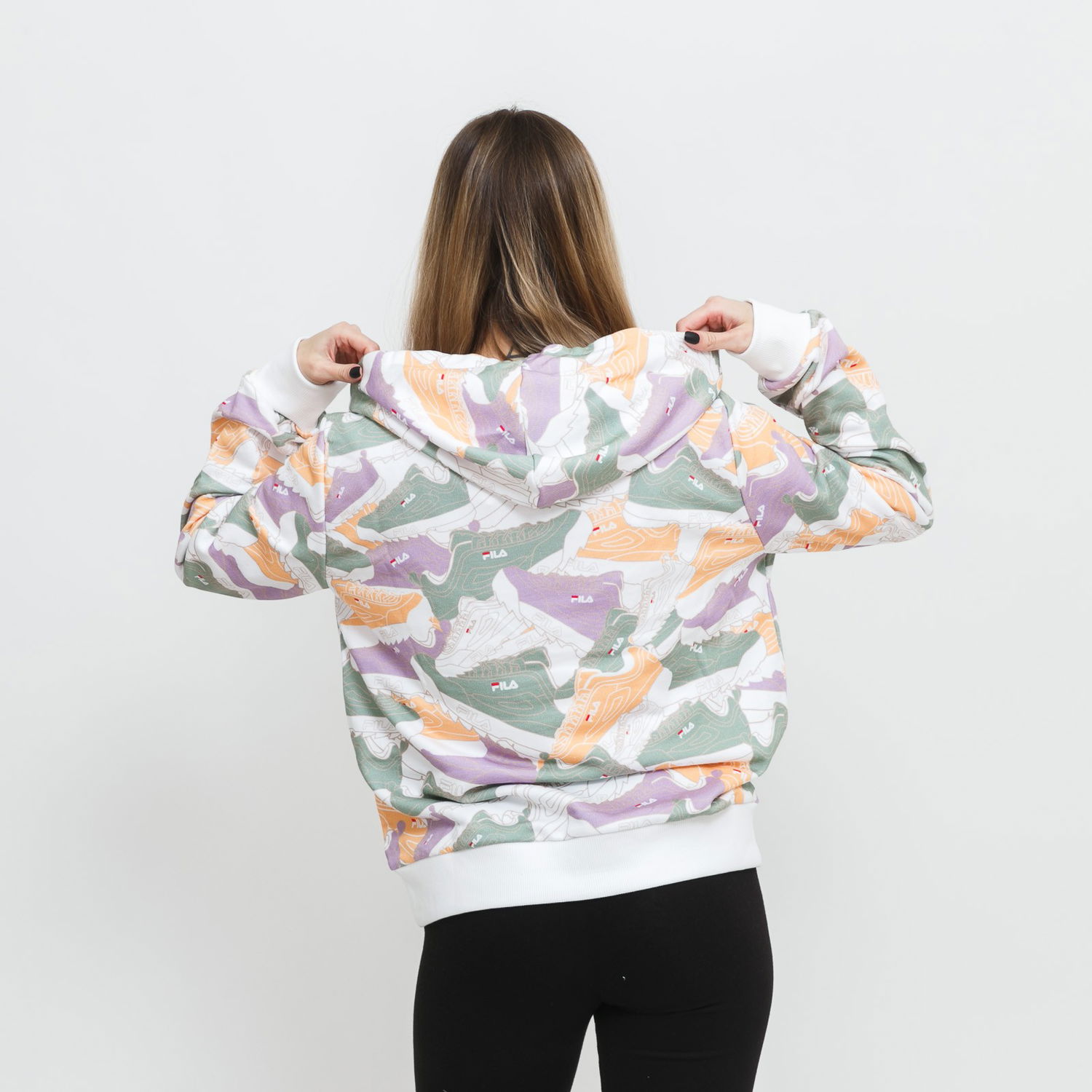 Mikina FILA Allover Print Hoodie Rôznofarebný | FAW0099, 1