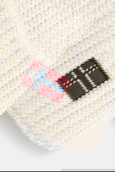 Kulicha Napapijri Semiury Wool Blend Beanie with Pom-Pom and Flag Patch Biela | NP0A4GKCN1J1, 2
