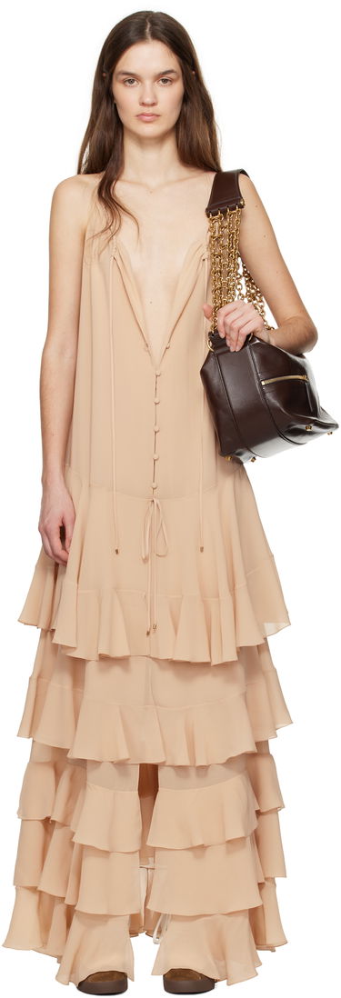 Šaty CHLOÉ Chloé Tiered Maxi Dress Béžová | CH25SRO54117, 0