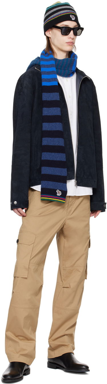 Šál Paul Smith PS Paul Smith Striped Knitted Scarf Modrá | M2A-151MK-M767-47-0, 2