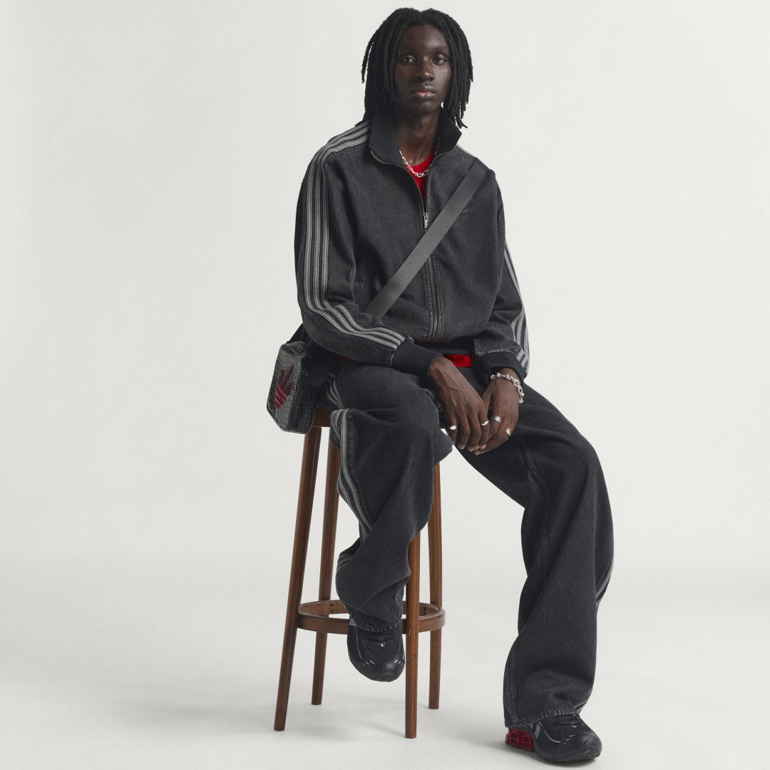 Bunda adidas Performance Adicolor Denim Firebird Track Jacket Čierna | KD1516, 0