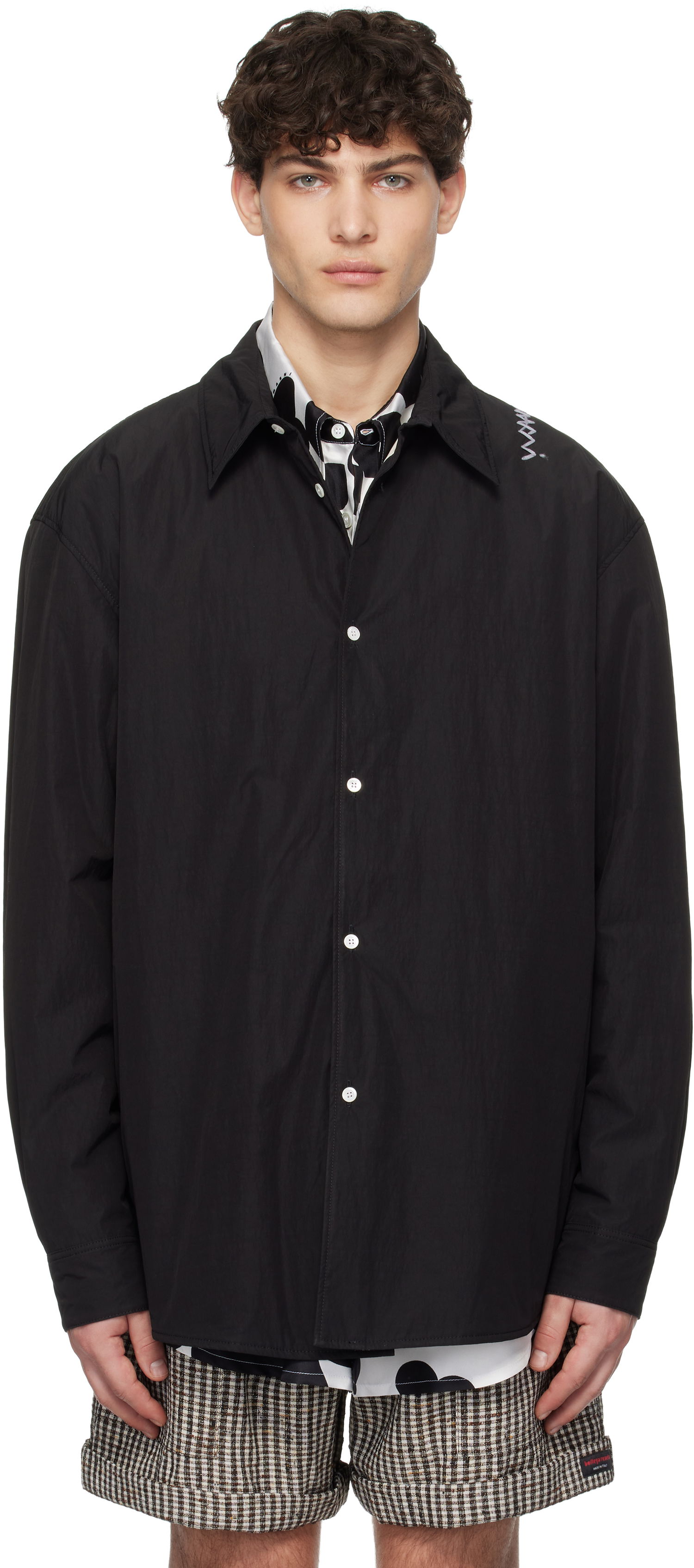 Košeľa Marni Marni Crinkled Nylon Blend Overshirt Čierna | CUMU0333SW UTP786, 0