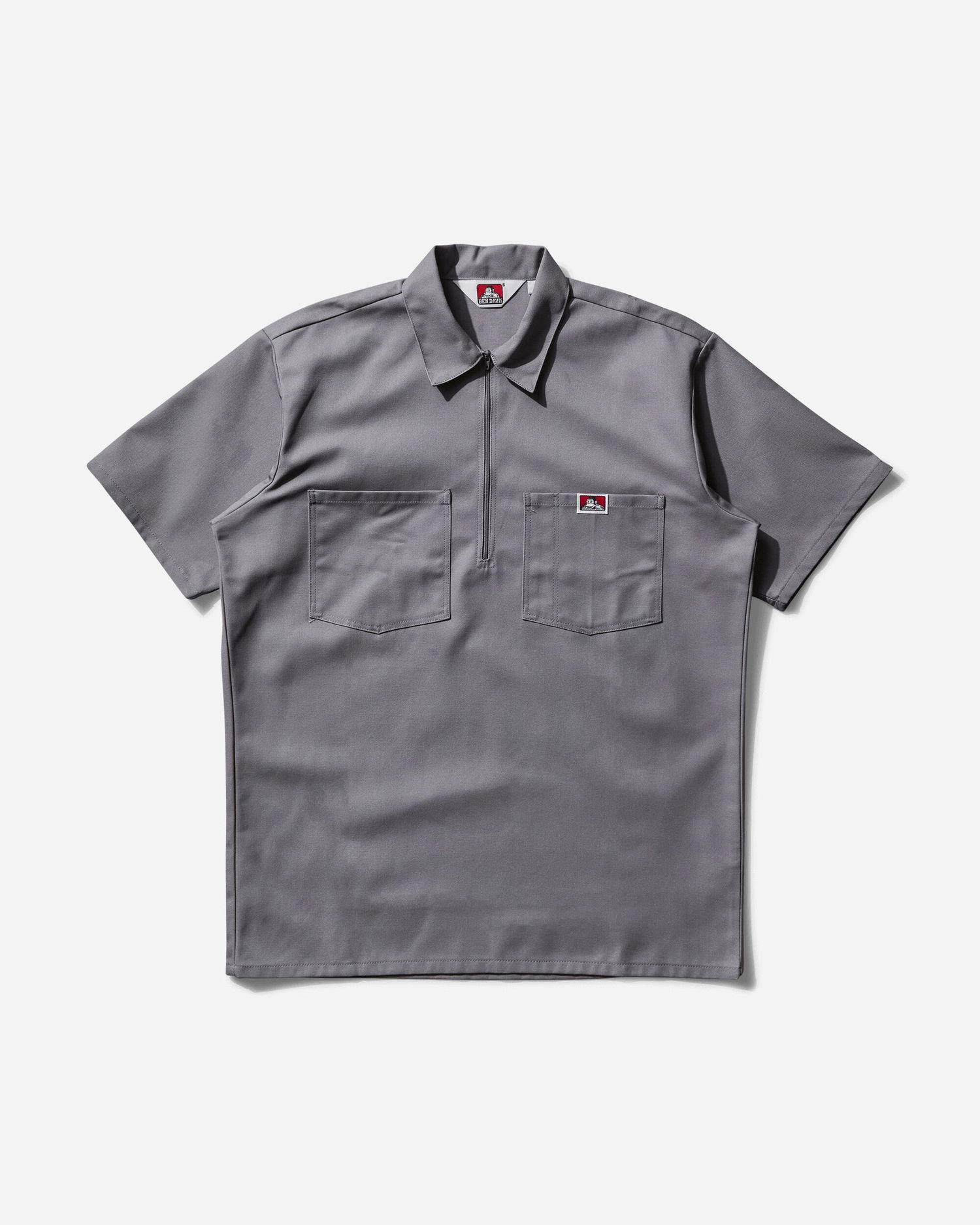 Polo tričko Ben Davis Solid Half-Zip Short Sleeve Shirt Šedá | BEN123 123, 1